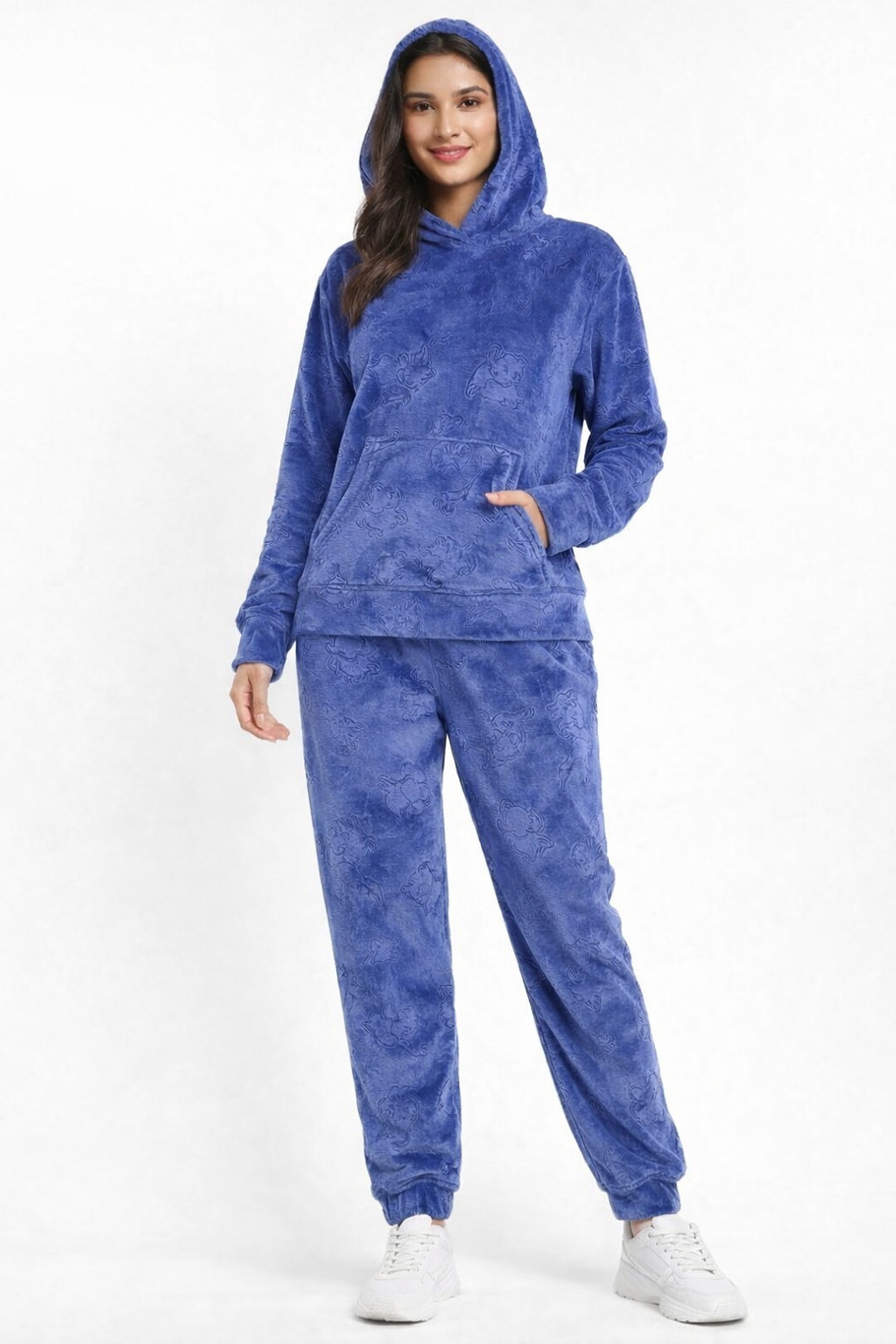 Camey Comfortable Women Winter Night Suit Set with Pocket