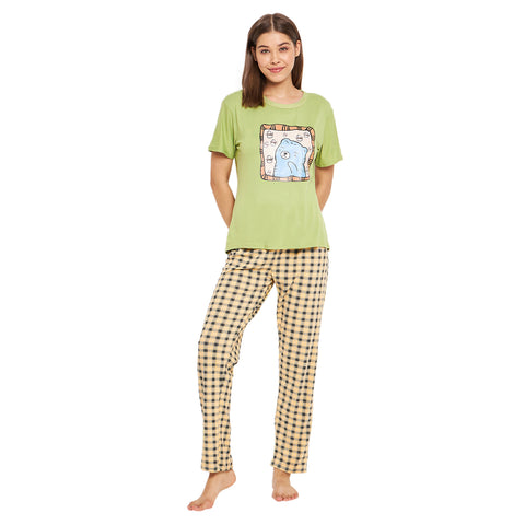 Women Half Sleeve Printed Nightsuit