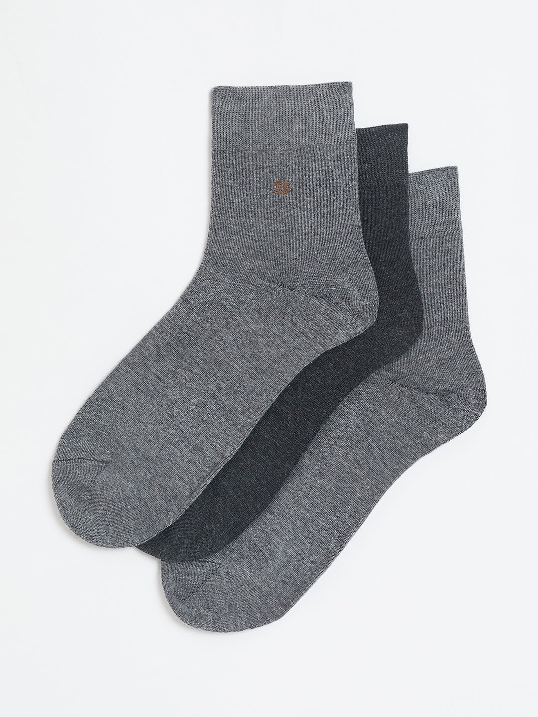Ankle Length Cotton Socks, Pack of 3, Asst Colors