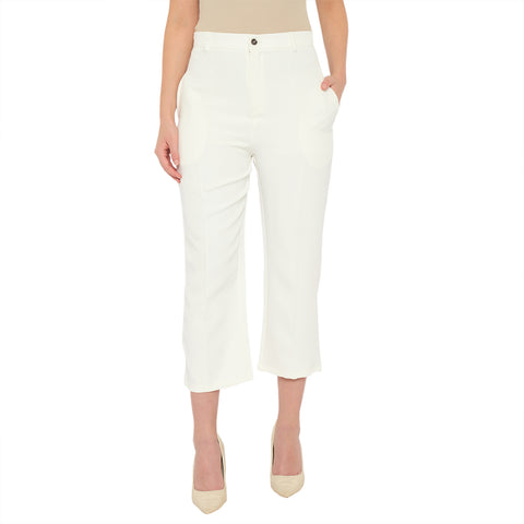 Women's Cropped Trousers, White