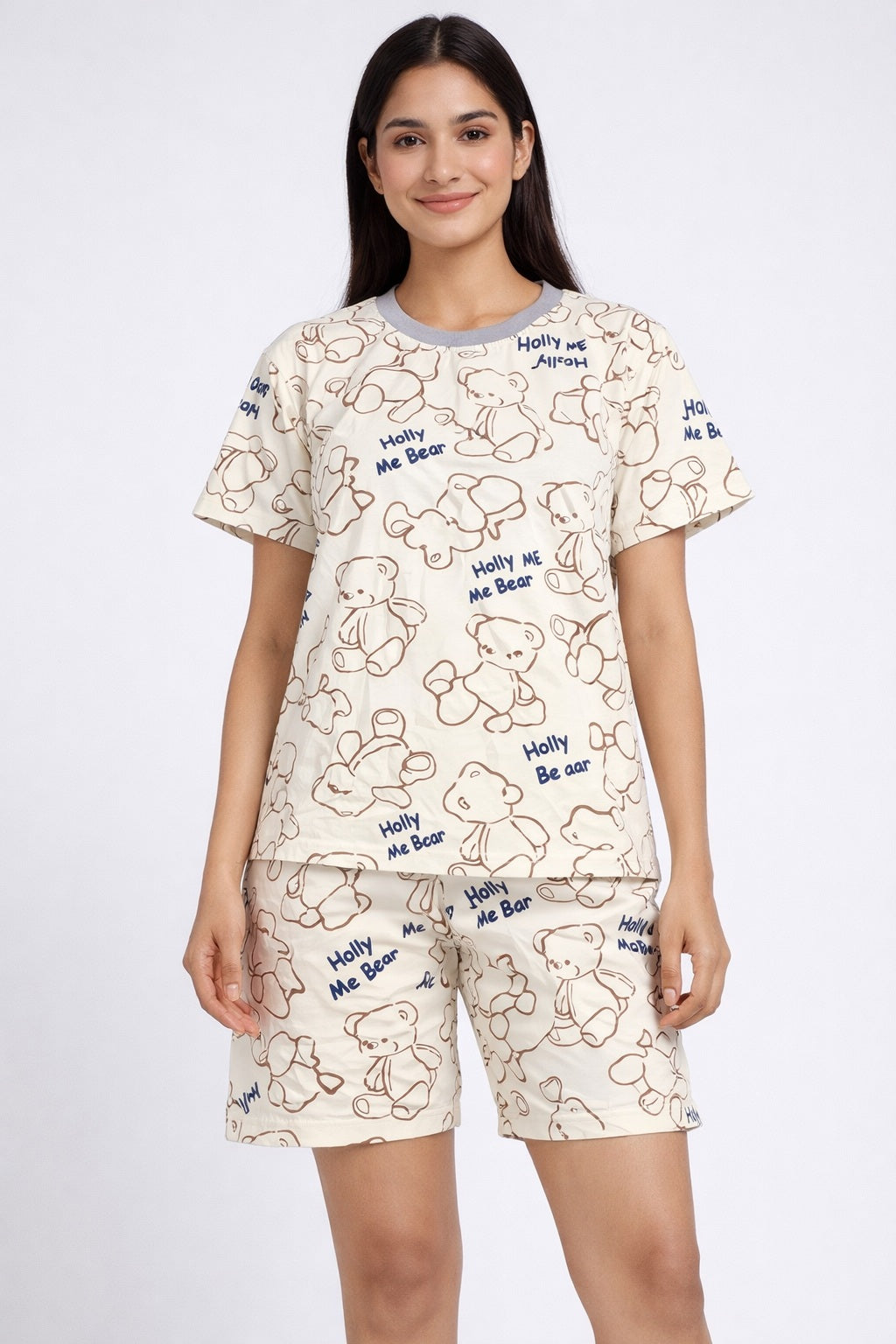 Camey Women’s Shorts Nightwear Set | Printed T-Shirt & Shorts | Soft Summer Sleepwear
