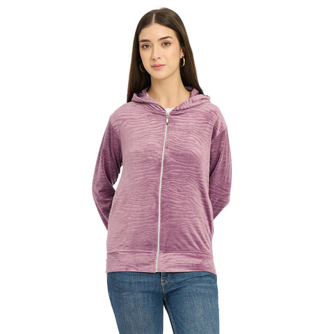 Women’s Whale Textured Zip-Up Hooded Sweatshirt