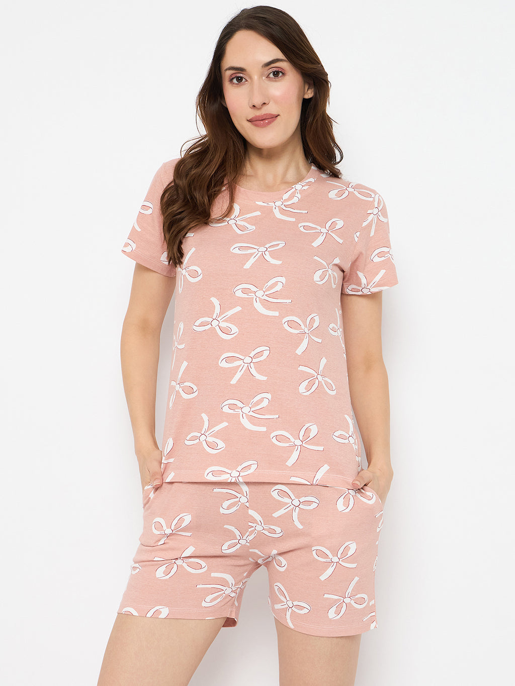 Trendy Camey Short Set for Ladies – Ideal for Daily Comfort | Women's Floral Print Loungewear Set, Beige
