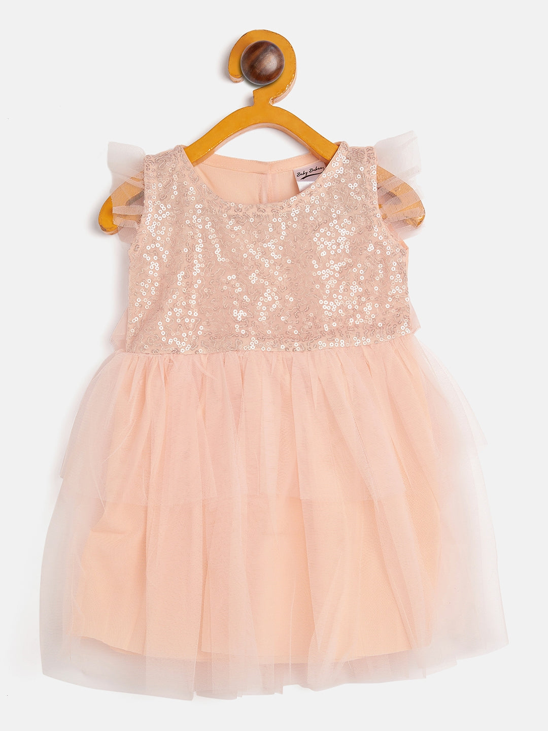 Peach Sequin Party Frock