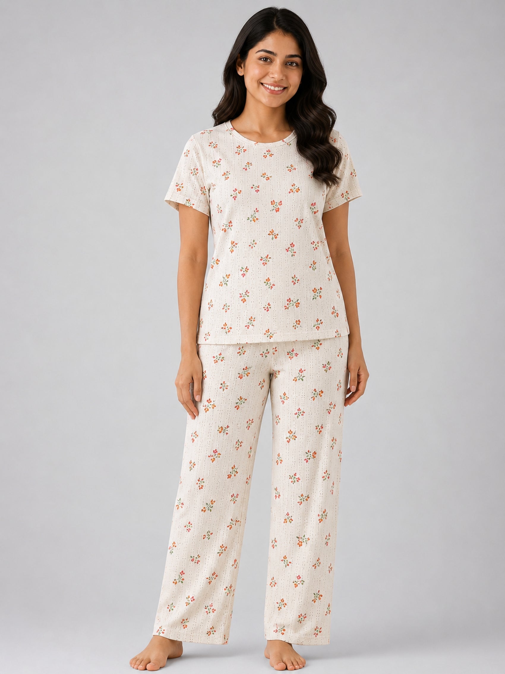 Women Night Suit Set | Soft & Breathable Sleepwear for Women | Half Sleeve Top with Full Length Pyjama