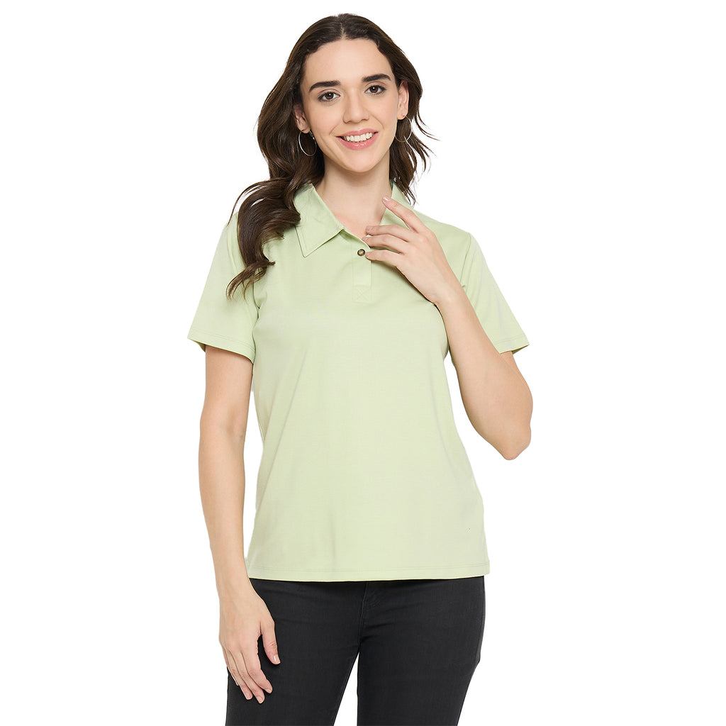 Camey Women’s Tees – Stylish & Affordable Cotton T-Shirts | Women Classic Short Sleeve Polo T-Shirt, Collared Neck
