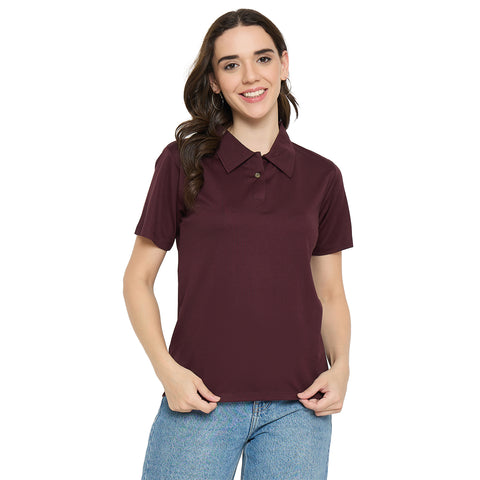 Shop Camey Women’s T-Shirts – Casual & Comfortable Fit | Women Classic Short Sleeve Polo T-Shirt, Collared Neck