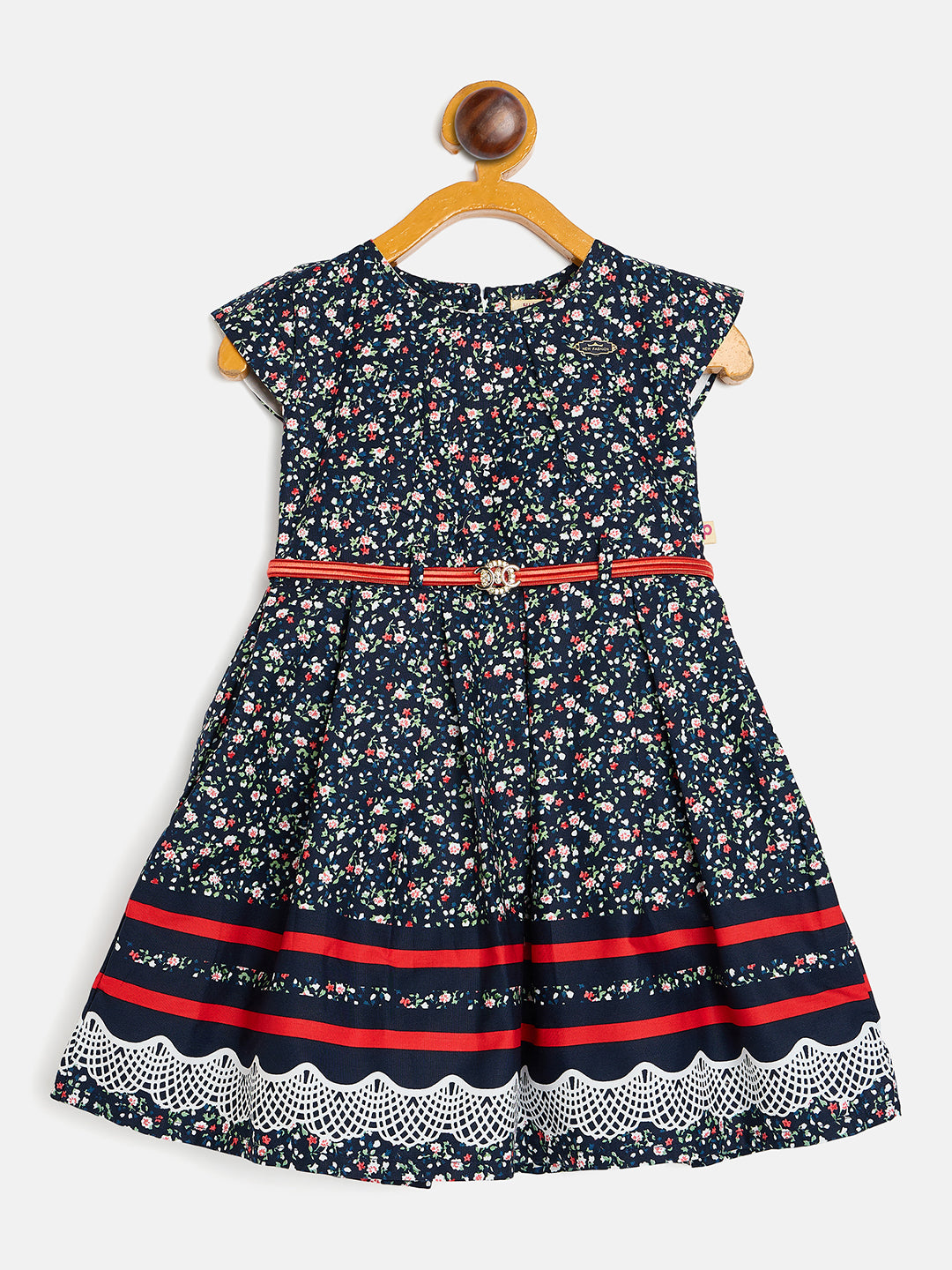Girls' Floral Print Cotton Dress