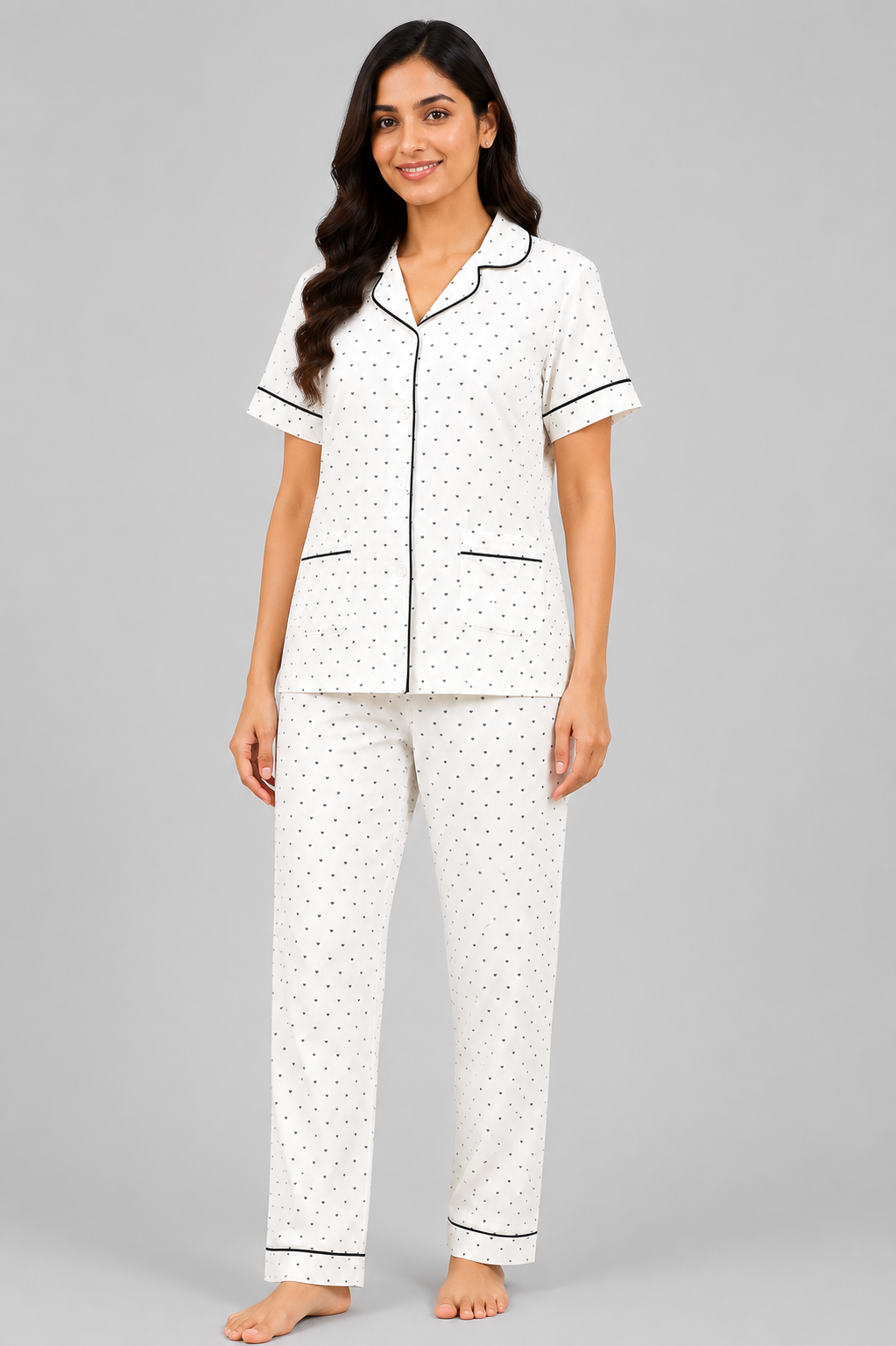 Women Night Suit | Women Sleepwear Set | Ladies Nightwear | Front Open Pyjama Set