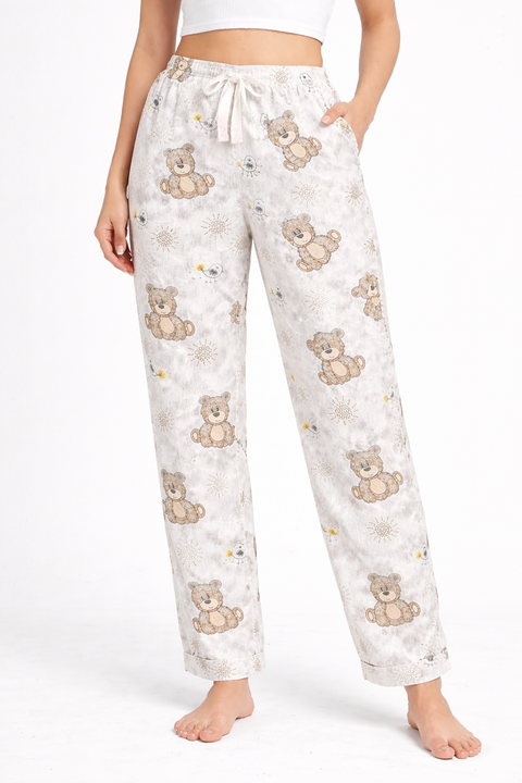 Camey Women's Printed Pyjama Pants, Floral Pattern, Sleepwear