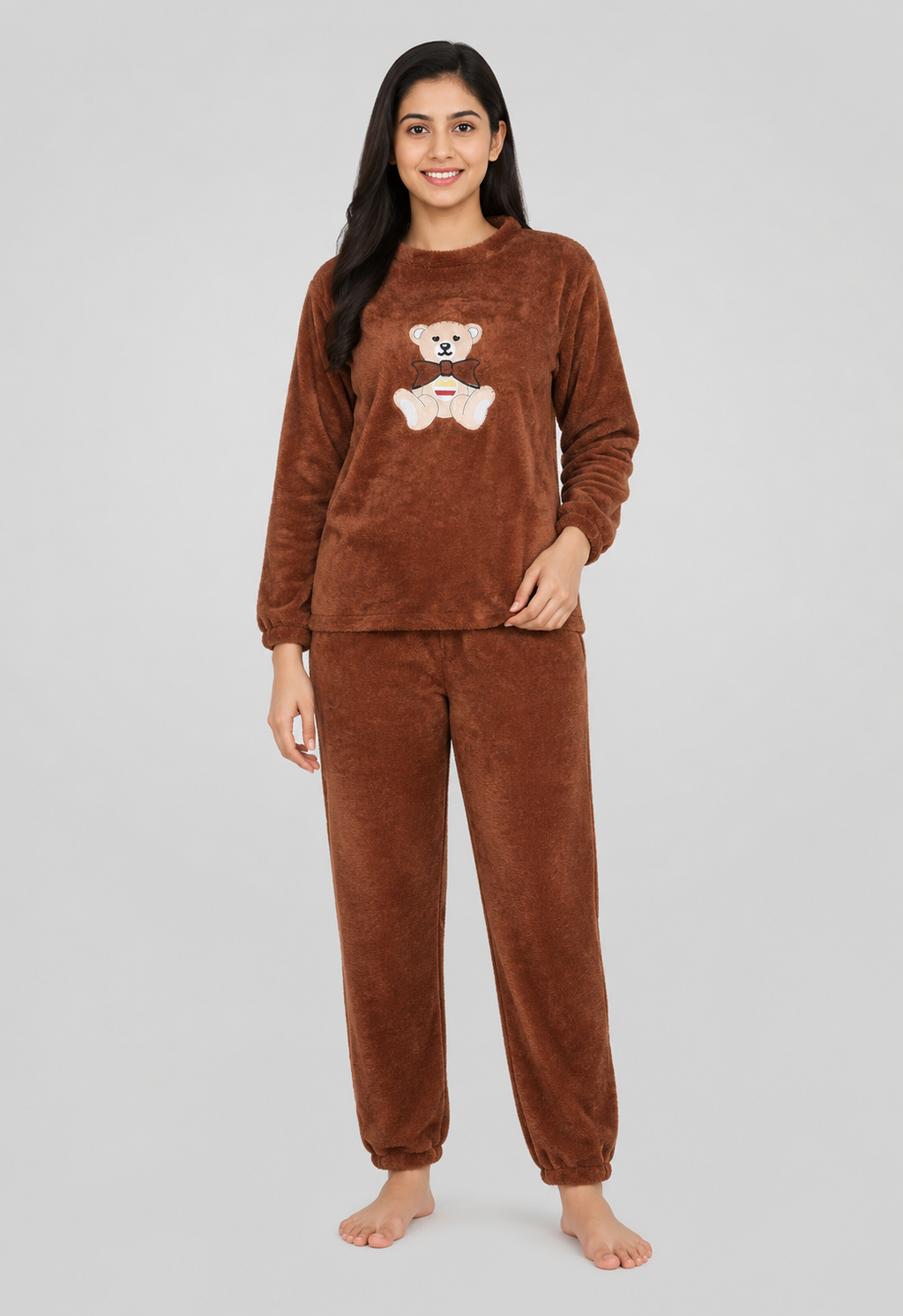 Camey Women Printed Winter Full Sleeve Top and Pajama Set