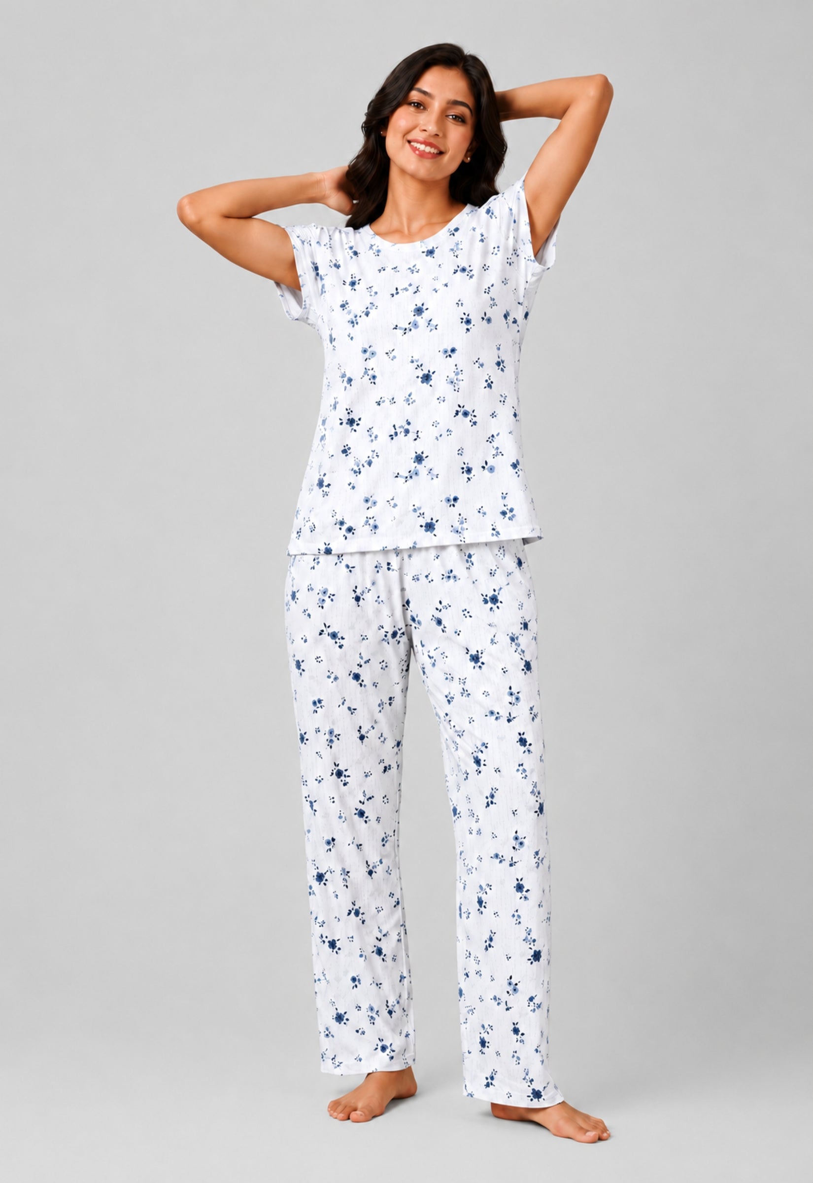 Women Night Suit Set | Soft &amp; Breathable Sleepwear for Women | Half Sleeve Top with Full Length Pyjama