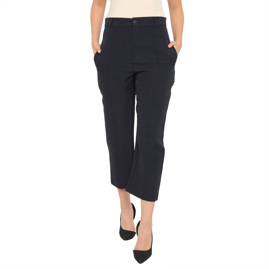 Women's Cropped Trousers, Navy Blue