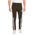 Men Striped Running Track Pants with Zipper Pocket