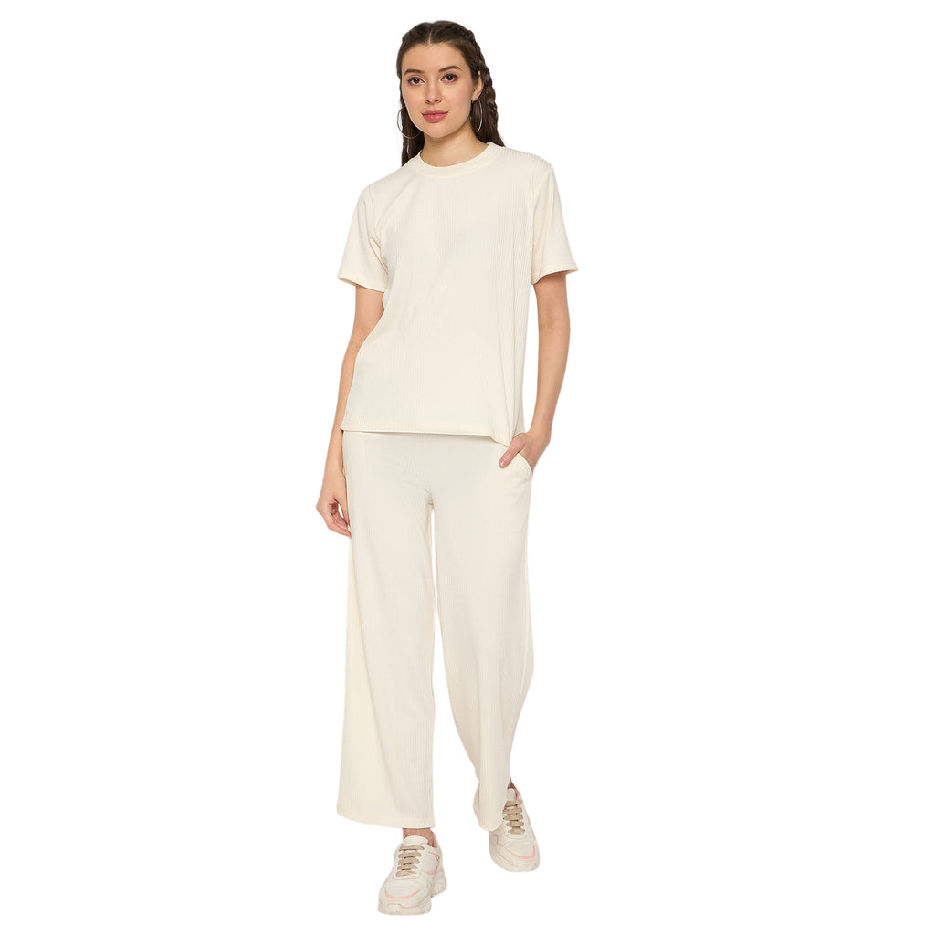 Cream Night Suit Set for Women