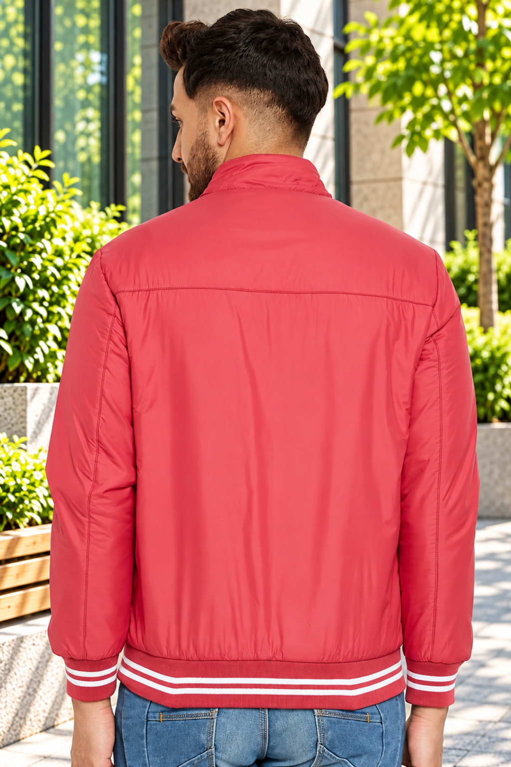 Mens Red Full Sleeve Zipper Jackets
