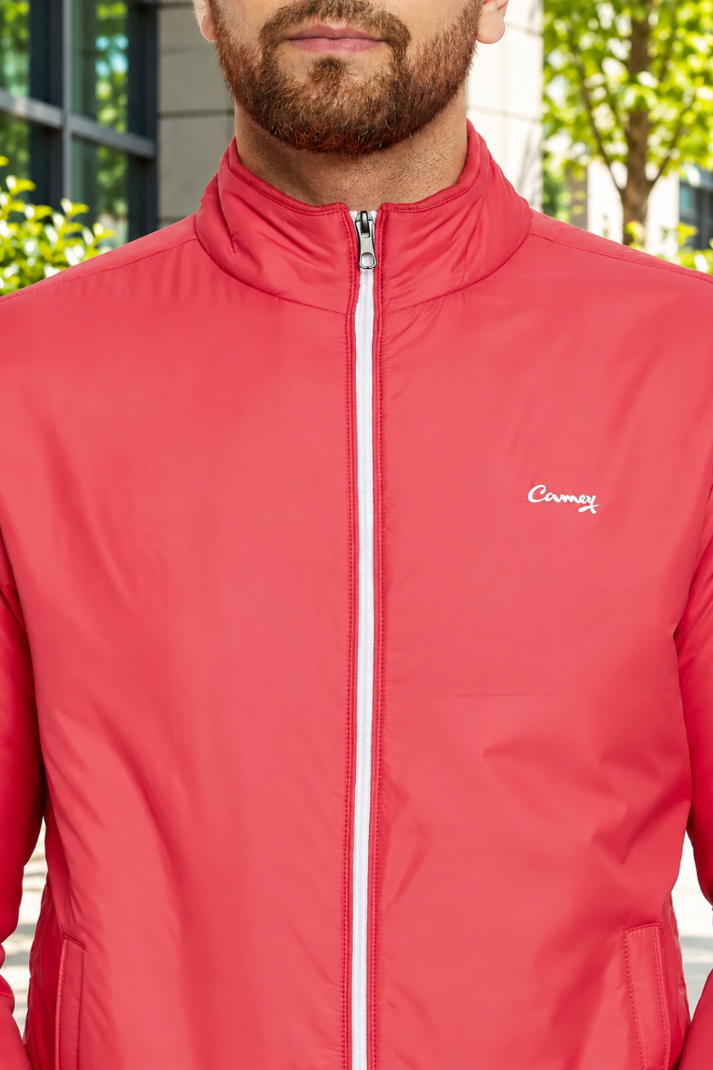 Mens Red Full Sleeve Zipper Jackets
