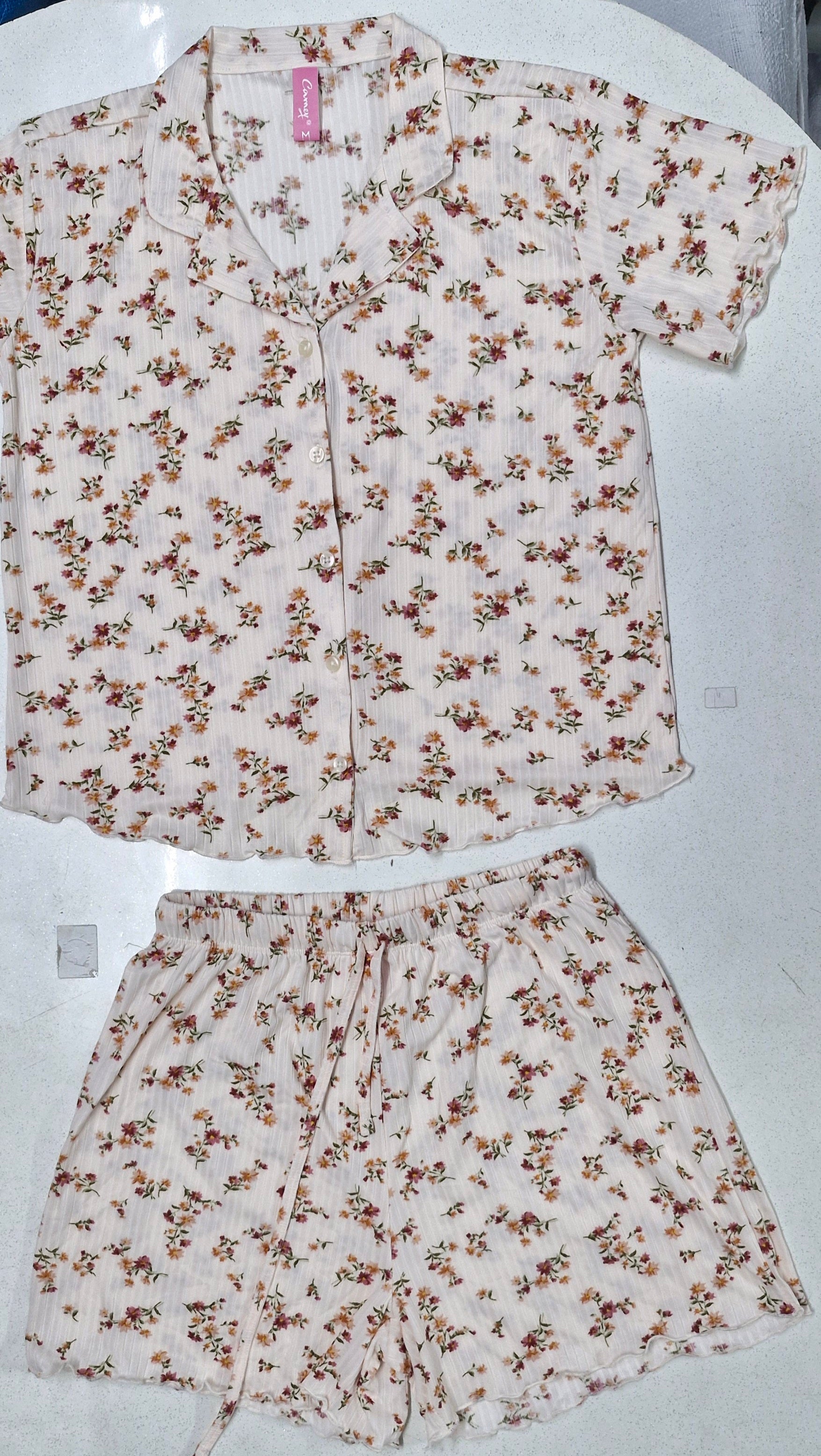 Women Night Suit, Loose Fit Short Set, Shirt & Short Loungewear, Printed Co-Ord, Stretch Fabric