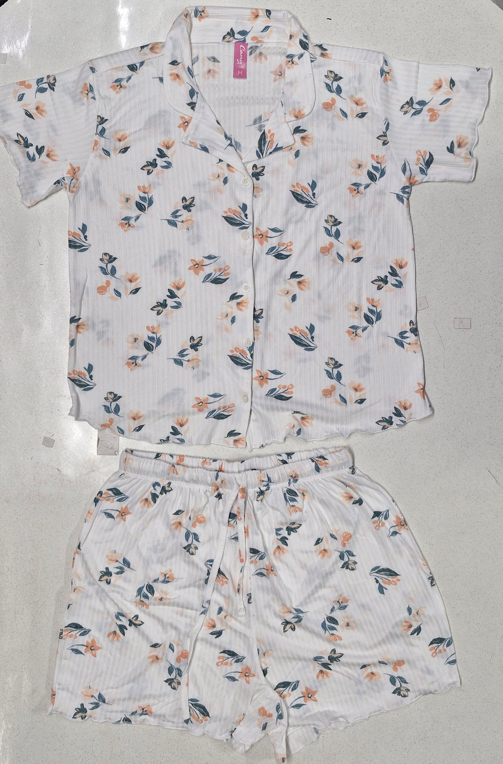 Women Night Suit, Loose Fit Short Set, Shirt & Short Loungewear, Printed Co-Ord, Stretch Fabric
