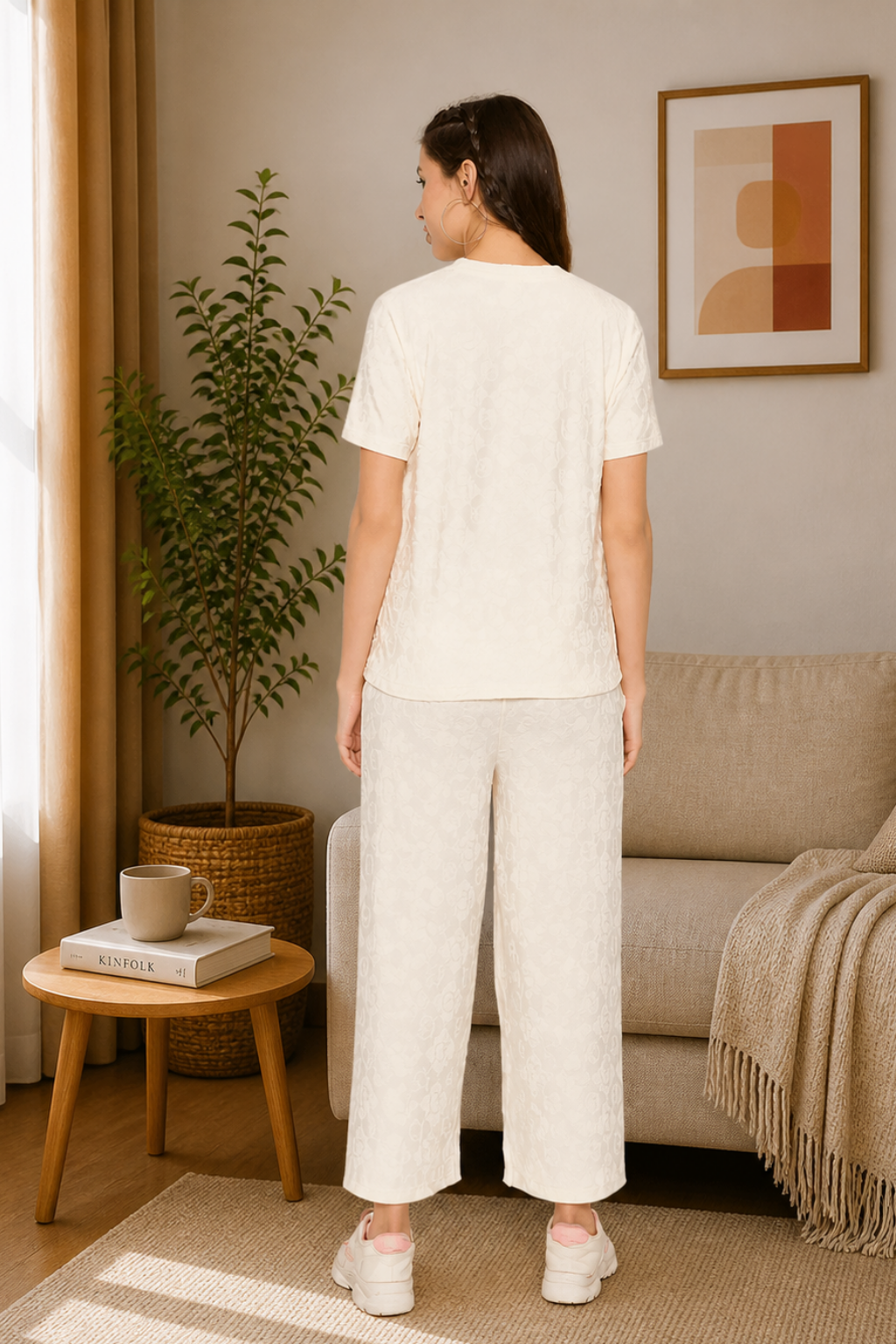 White Night Suit Set for Women