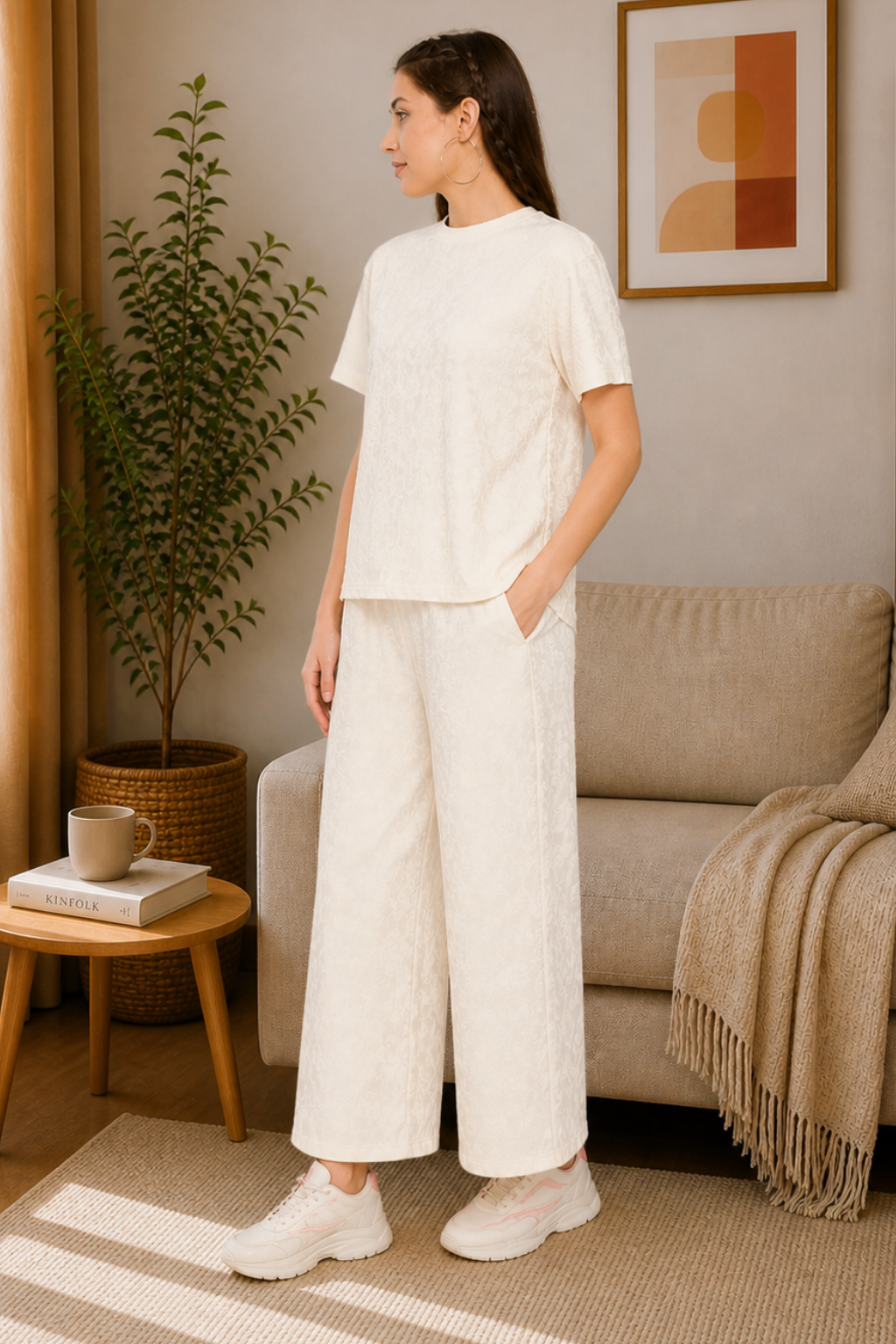 White Night Suit Set for Women
