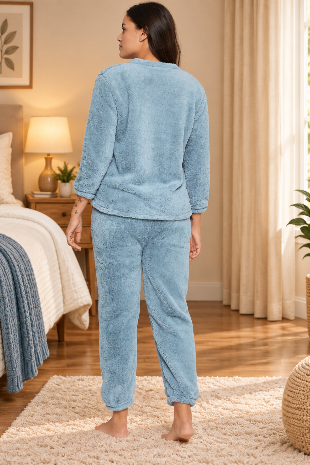 Women Printed Winter Full Sleeve Top and Pajama Pants
