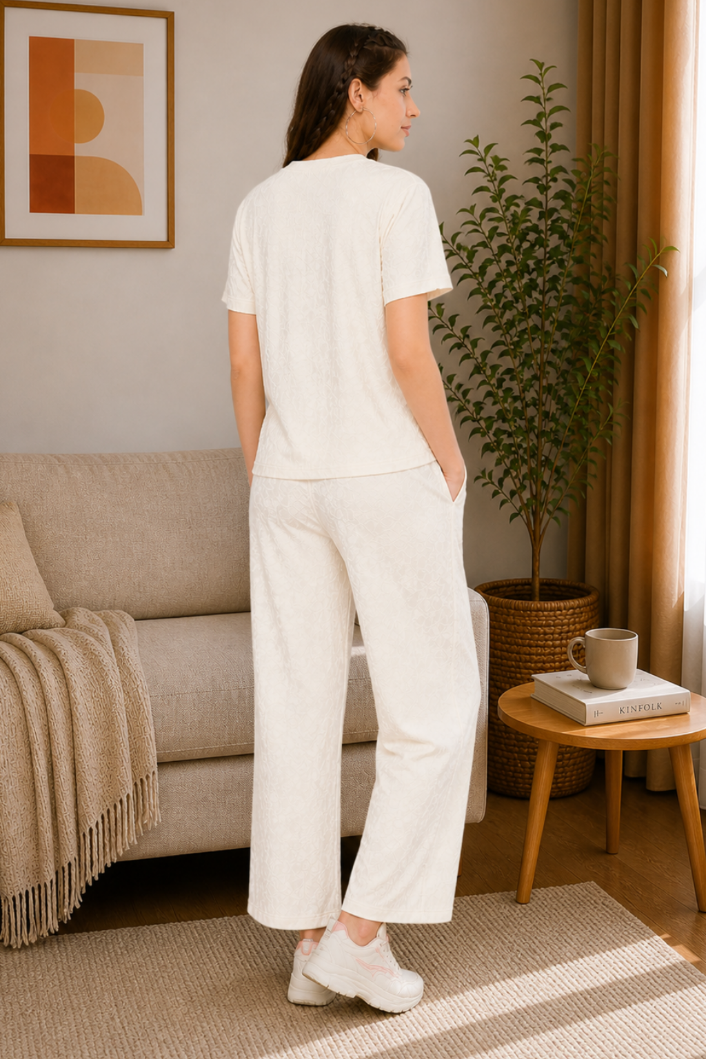 White Night Suit Set for Women