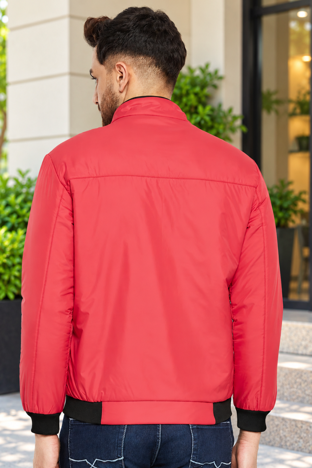 Mens Red Full Sleeve Zipper Jackets