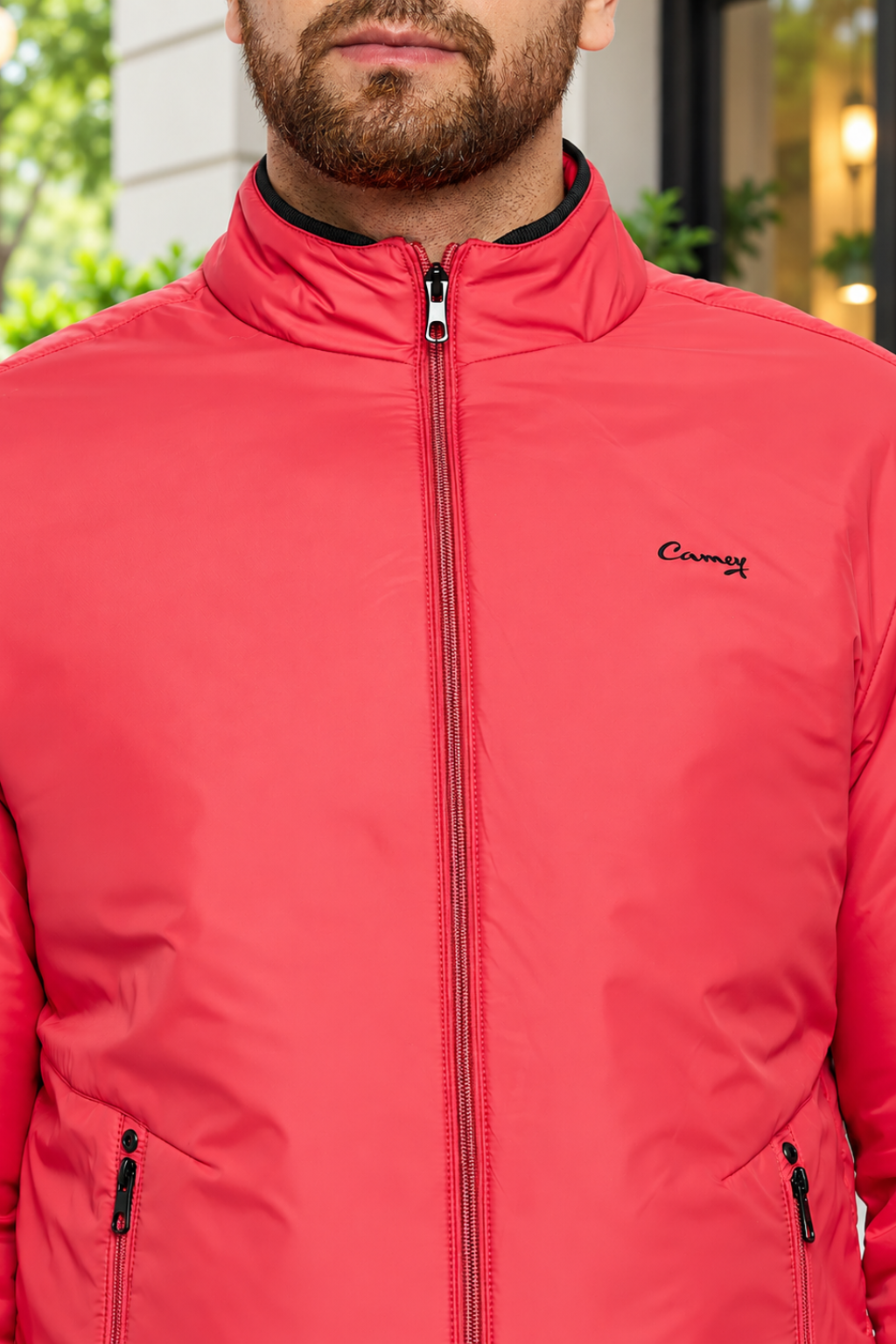 Mens Red Full Sleeve Zipper Jackets