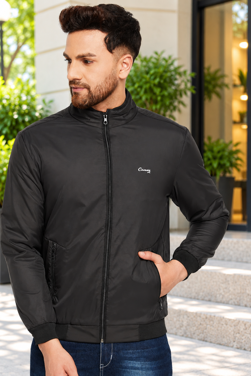 Mens Black Full Sleeve Zipper Jackets