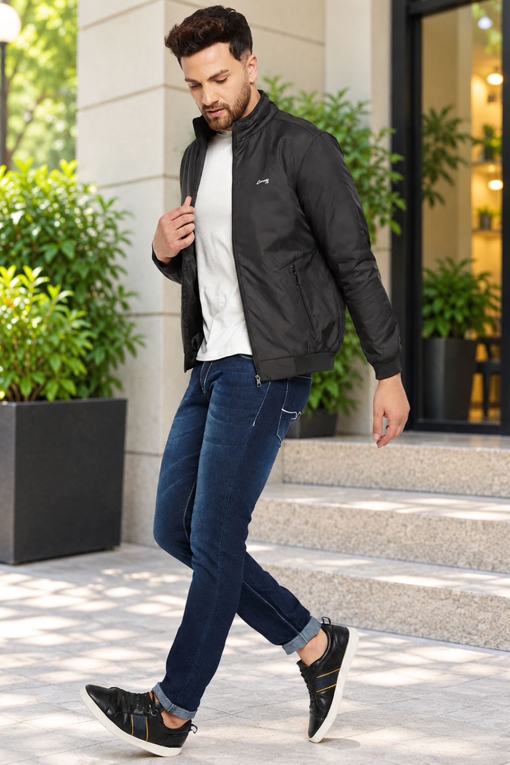 Mens Black Full Sleeve Zipper Jackets