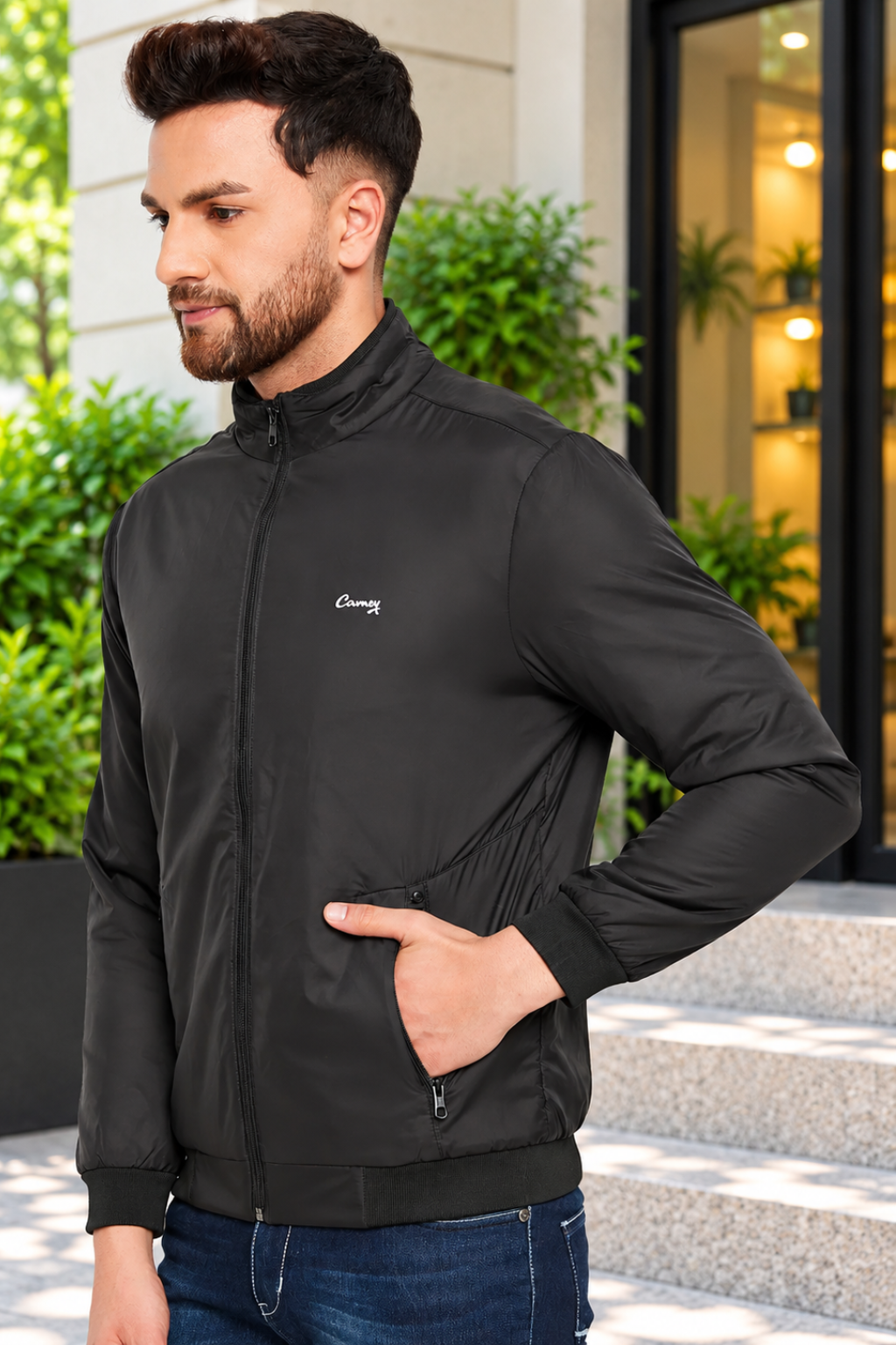 Mens Black Full Sleeve Zipper Jackets