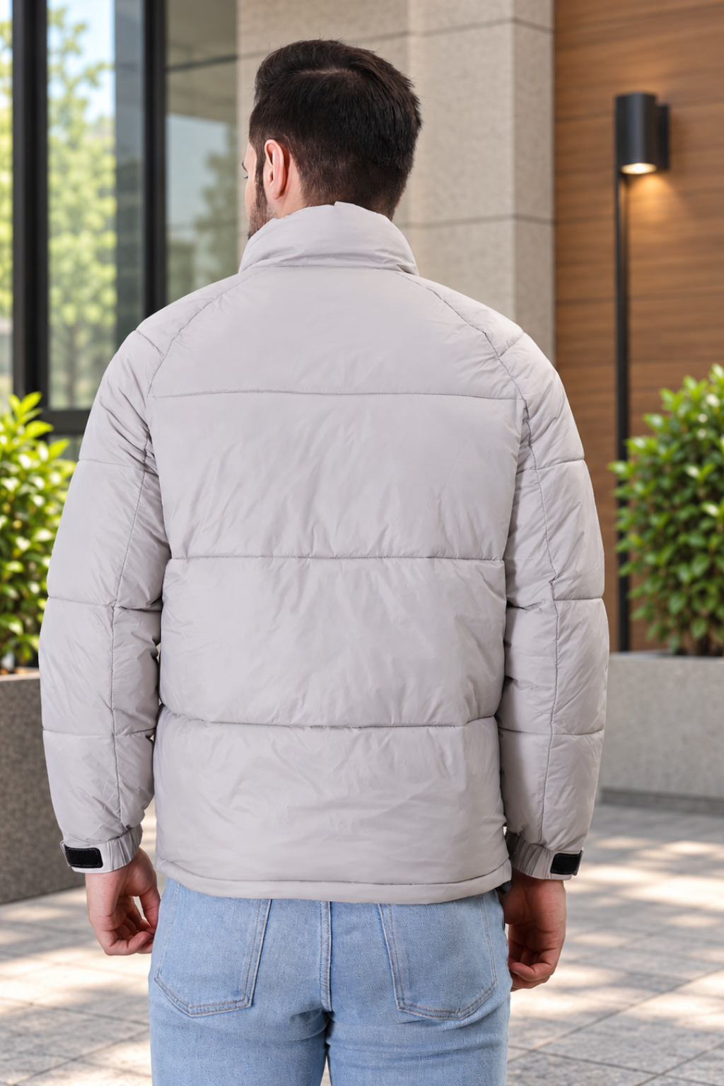 Men's Stand Collar Puffer Jacket for winter
