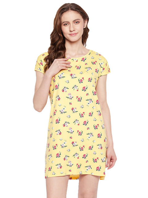 Printed Knee Length Nighty, Loungewear, Nightwear, Sleepwear, Home Wear Short Nighty for Women