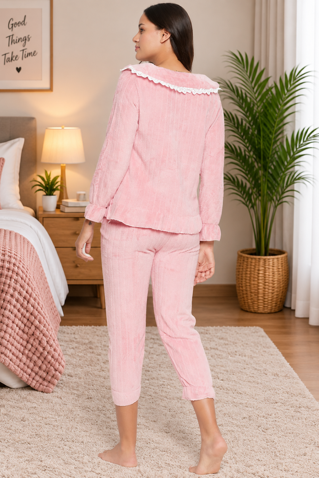 Women Printed Winter Full Sleeve Top and Pajama Pants