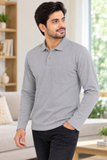 Mens Matty Polo T-Shirt with Pocket | Regular Fit | Full Sleeve Casual T-Shirt