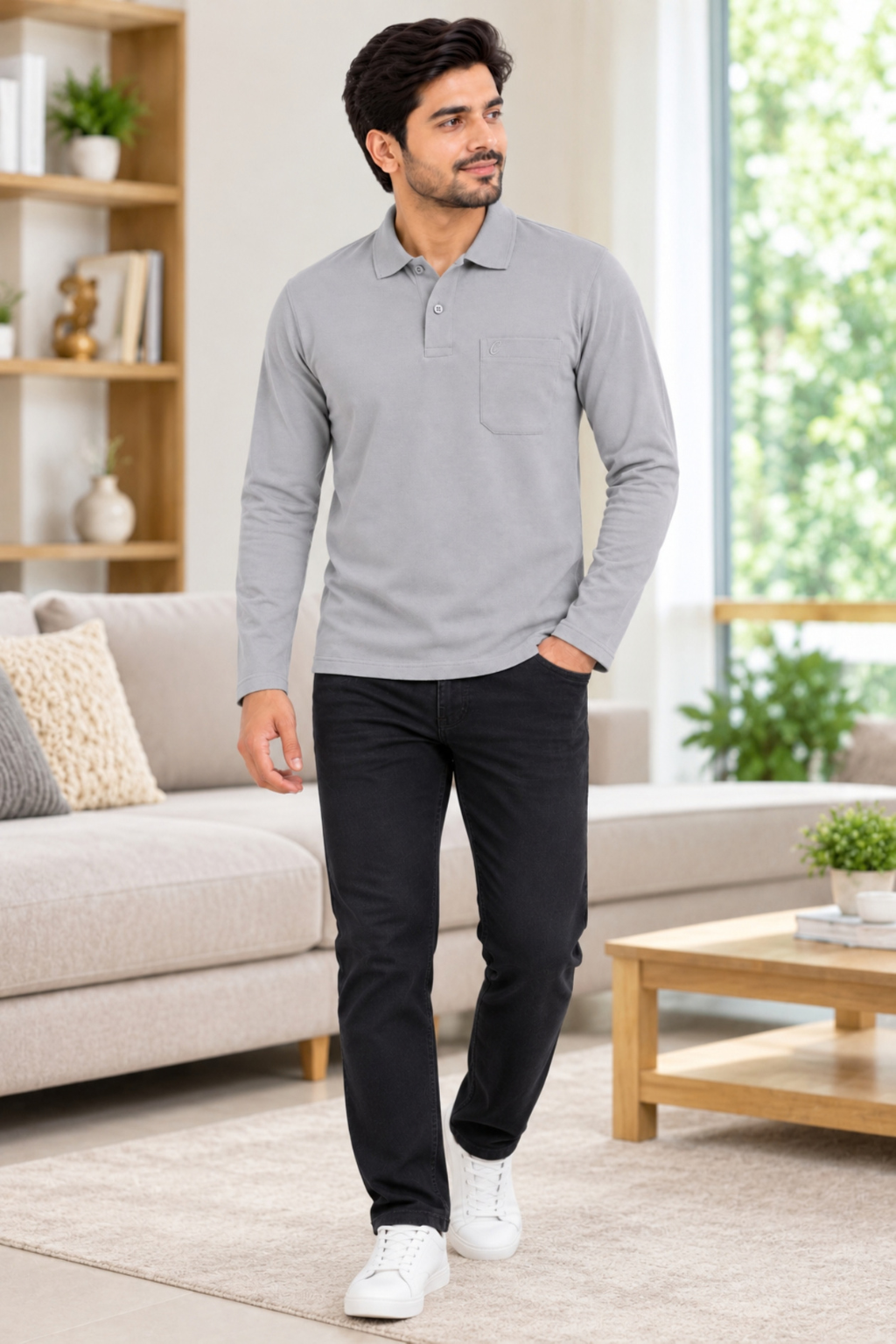 Mens Matty Polo T-Shirt with Pocket | Regular Fit | Full Sleeve Casual T-Shirt