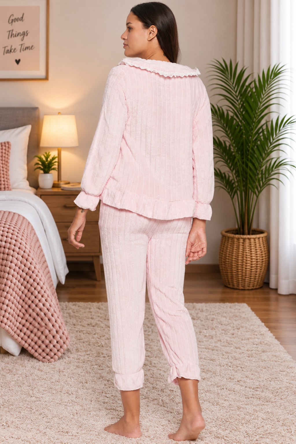 Women Printed Winter Full Sleeve Top and Pajama Pants