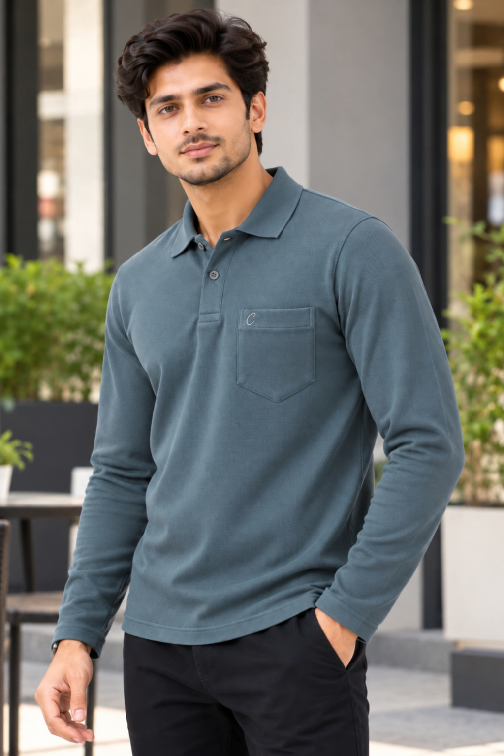 Mens Matty Polo T-Shirt with Pocket | Regular Fit | Full Sleeve Casual T-Shirt