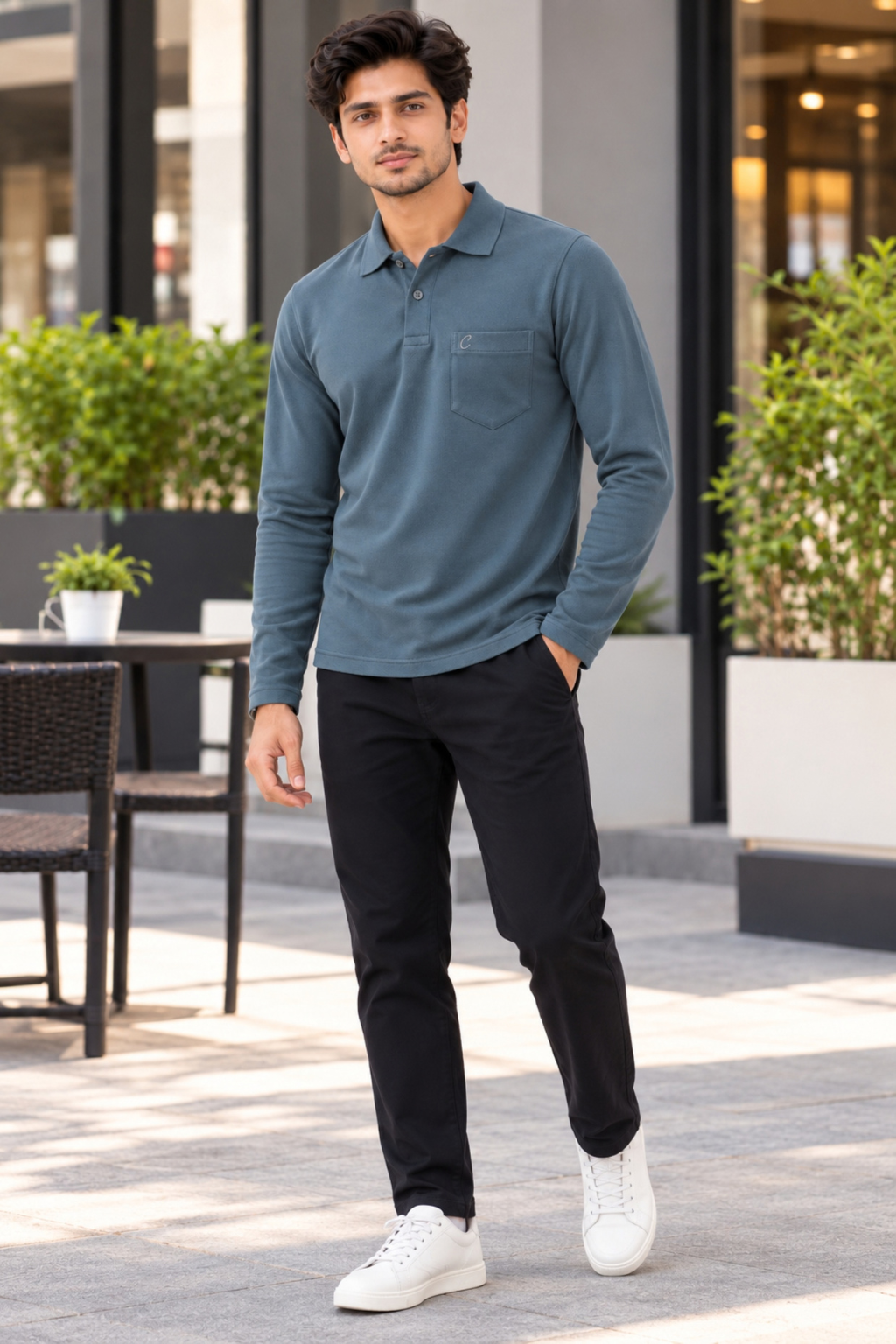 Mens Matty Polo T-Shirt with Pocket | Regular Fit | Full Sleeve Casual T-Shirt