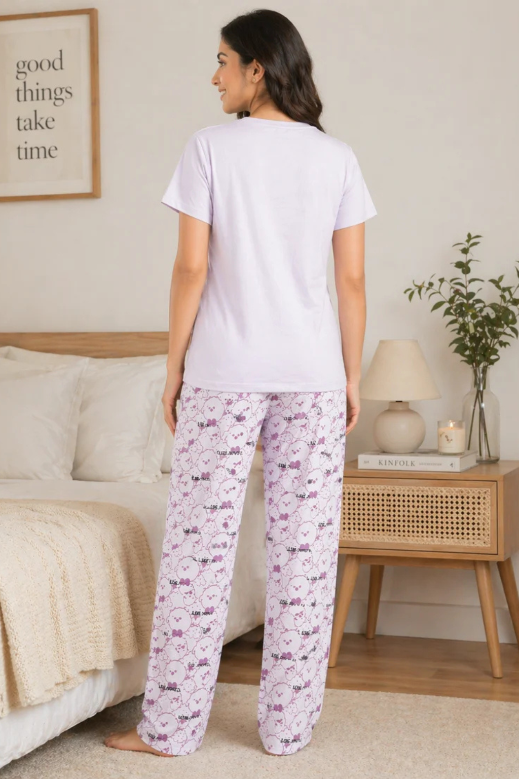 Women Soft Comfortable Night Suit Lounge Wear Pyjama Set for Daily Wear