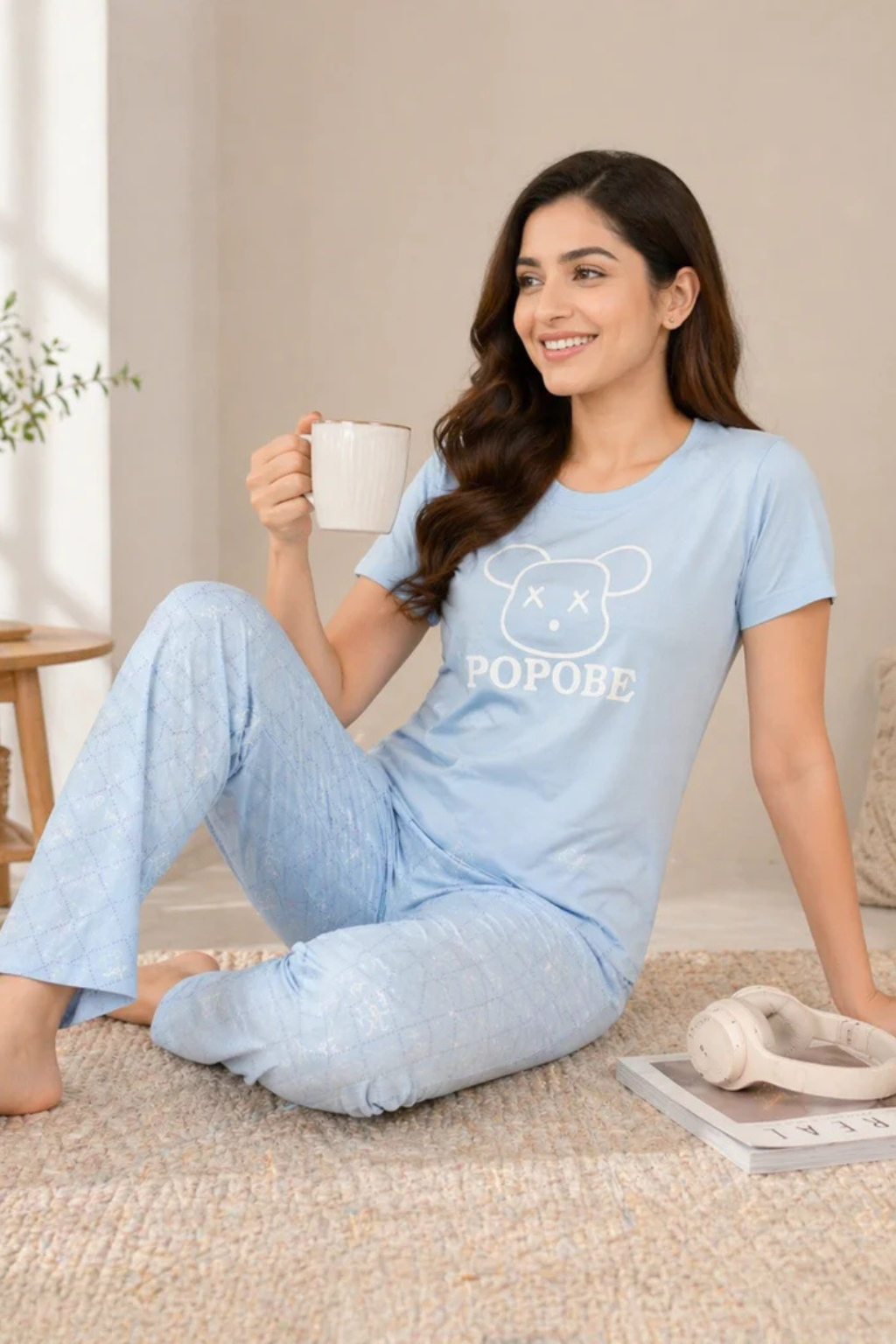 Women Soft Comfortable Night Suit Lounge Wear Pyjama Set for Daily Wear