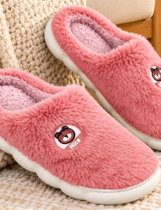 Camey Women’s Plush Indoor Slippers with Cute Prints | Soft Winter Home Slippers