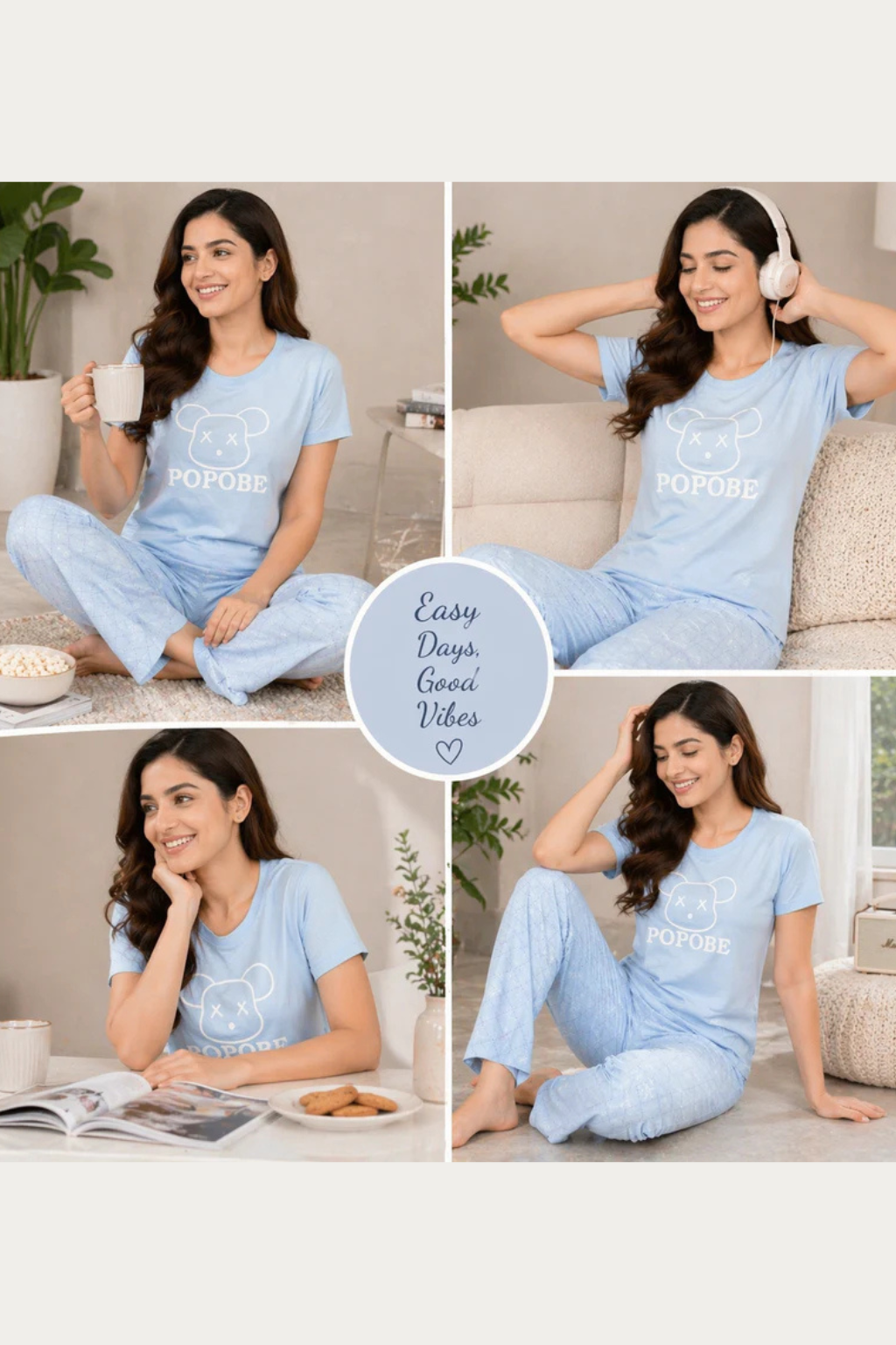 Women Soft Comfortable Night Suit Lounge Wear Pyjama Set for Daily Wear