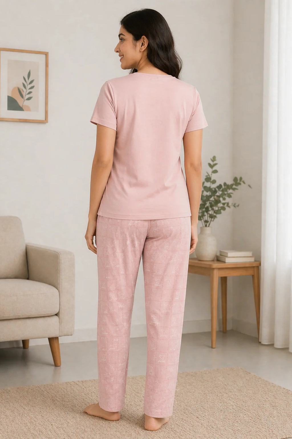 Women Soft Comfortable Night Suit Lounge Wear Pyjama Set for Daily Wear