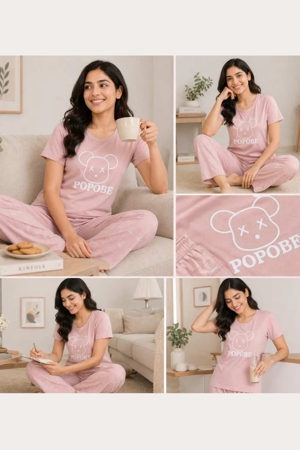 Women Soft Comfortable Night Suit Lounge Wear Pyjama Set for Daily Wear