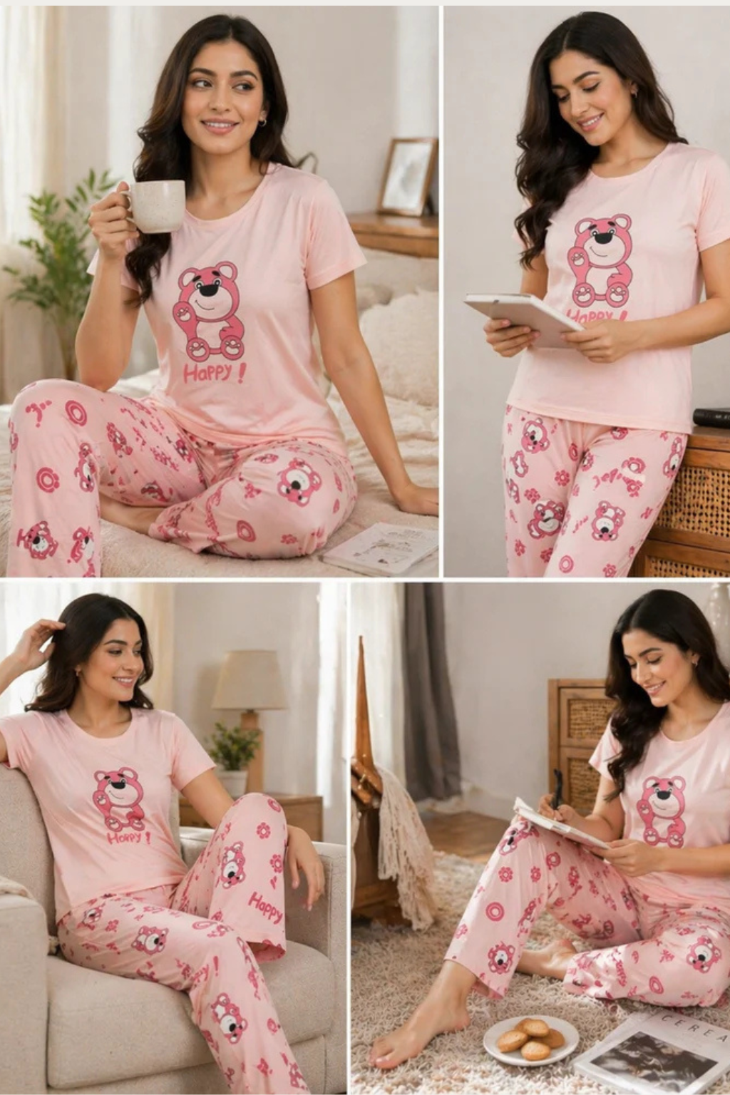 Women Cotton Pyjama Set Nightwear Lounge Wear Sleepwear
