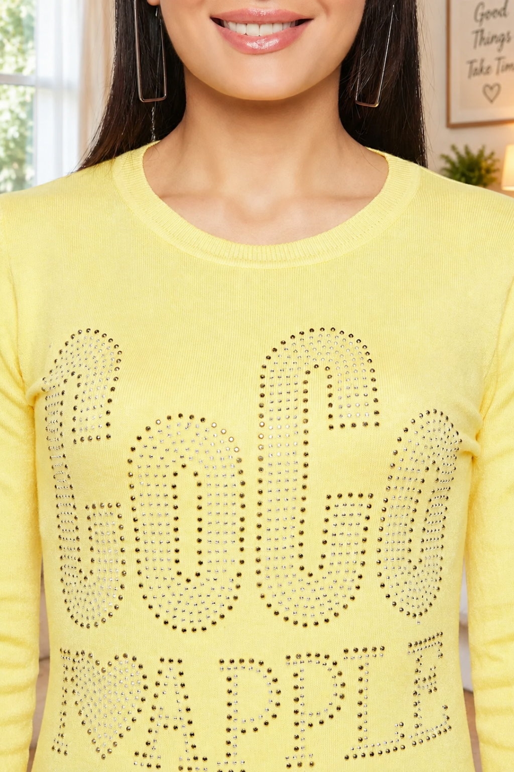 Women Woolen winter full sleeve coco stone print Round Neck top | Sweater