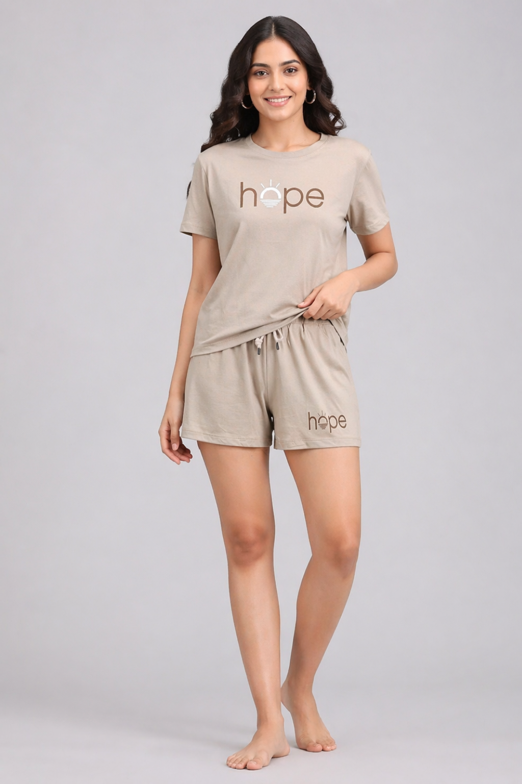 Women Cotton Nightwear Co-ord Set | T-Shirt & Shorts Lounge Set | Soft Comfortable Sleepwear Outfit