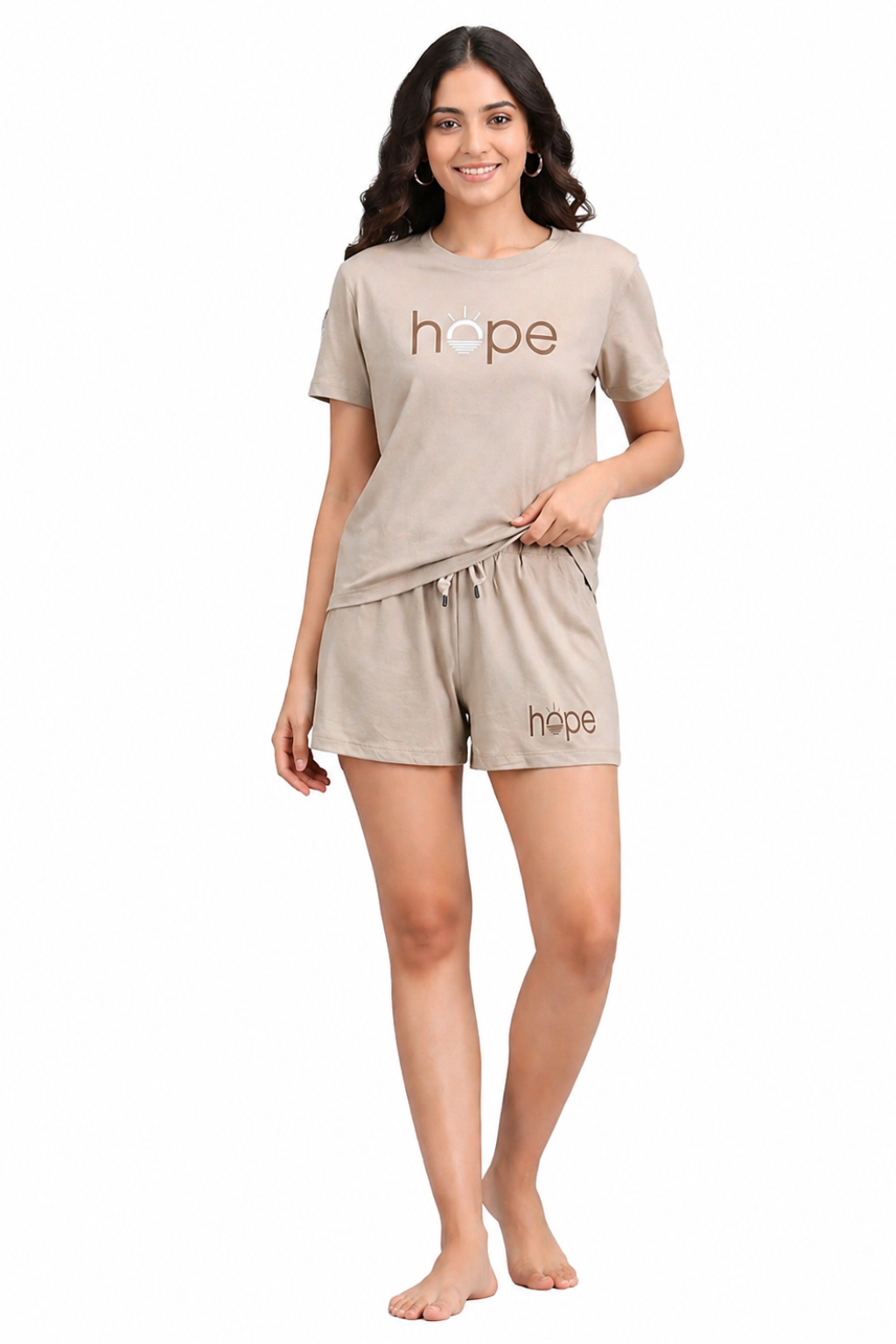 Women Cotton Nightwear Co-ord Set | T-Shirt & Shorts Lounge Set | Soft Comfortable Sleepwear Outfit